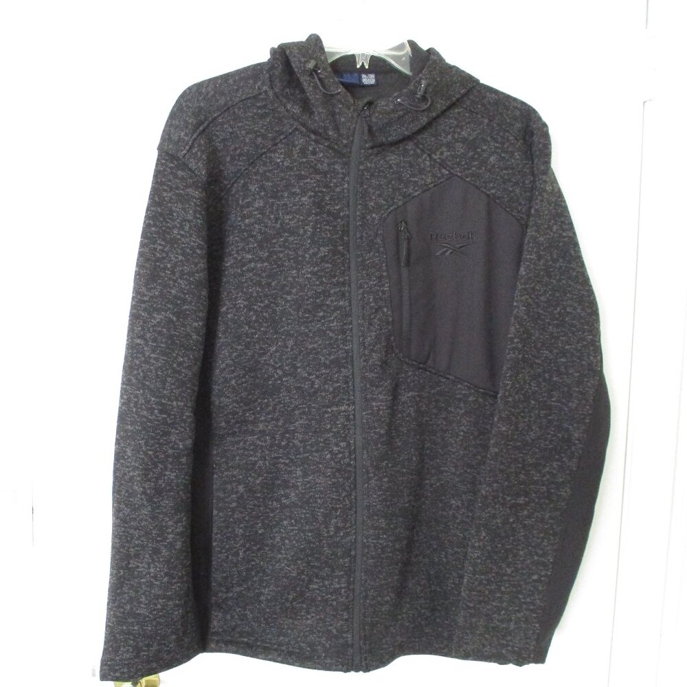 Reebok Unisex L/S Black Winter Weight Hooded Full Zip Sweatshirt NWOT- XL-2XL